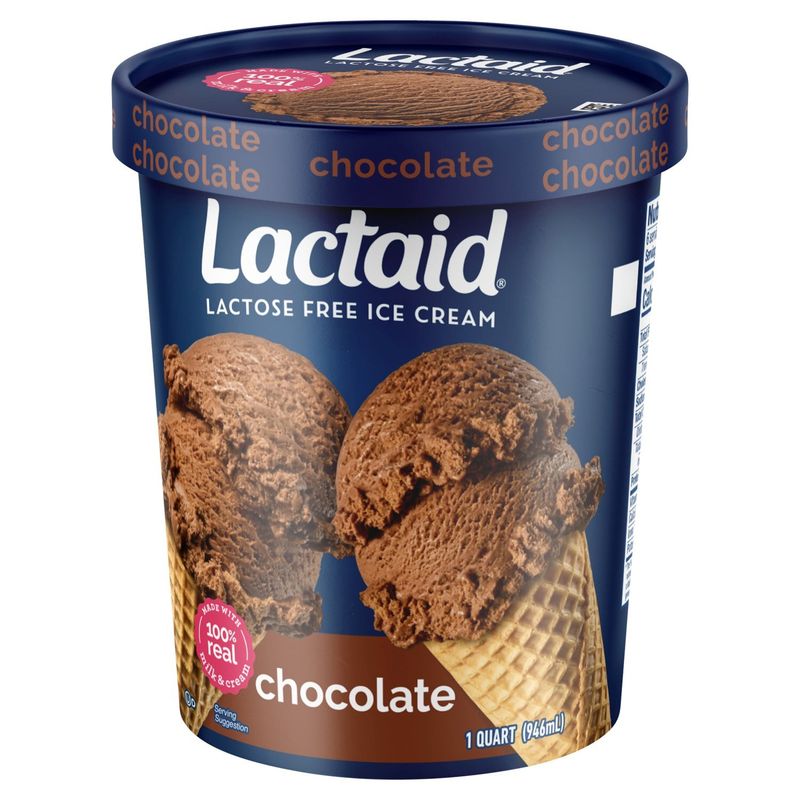 Lactaid Chocolate Lactose Free Ice Cream, 1 quart