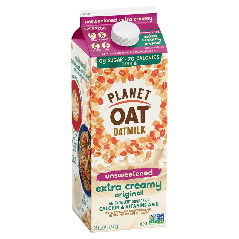 Planet Oat Unsweetened Extra Creamy Original Oatmilk, 52 fl oz