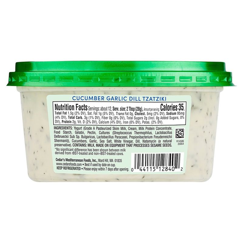 Cedar's Cucumber Garlic Dill Tzatziki, 12 oz