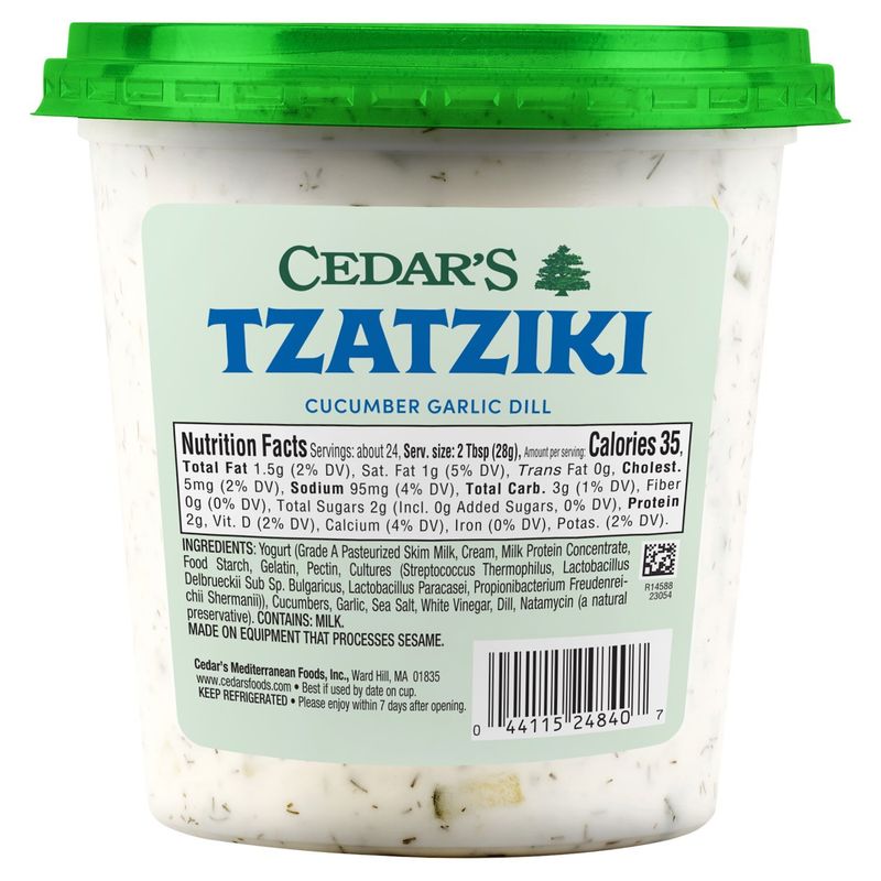 Cedar's Cucumber Garlic Dill Tzatziki, 24 oz