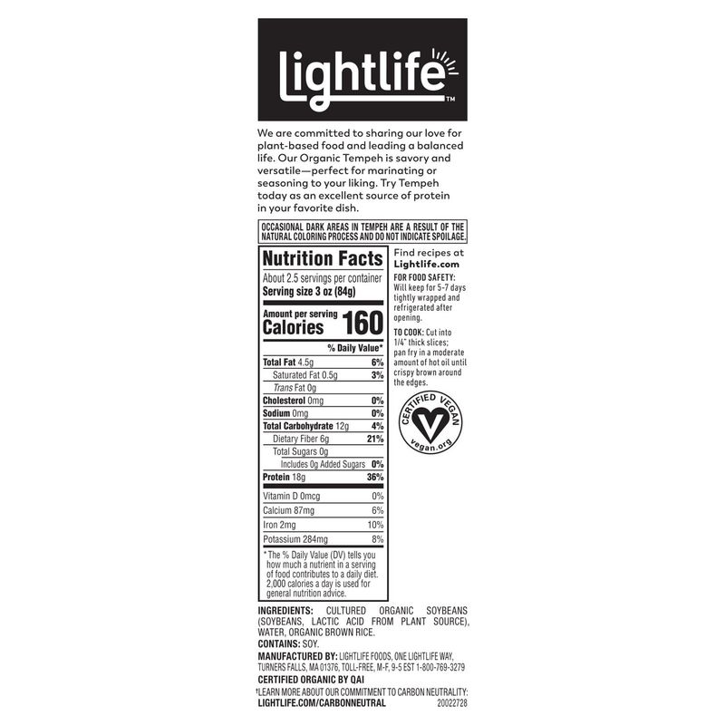Lightlife Original Organic Tempeh 8 oz