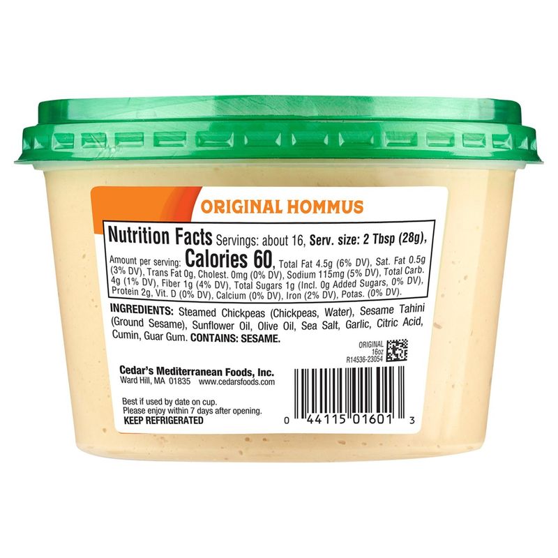 Cedar's Original Hommus, 16 oz