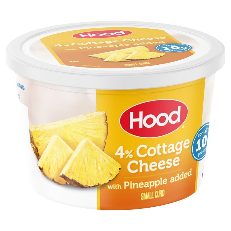 Hood Small Curd 4% Cottage Cheese with Pineapple Added, 16 oz