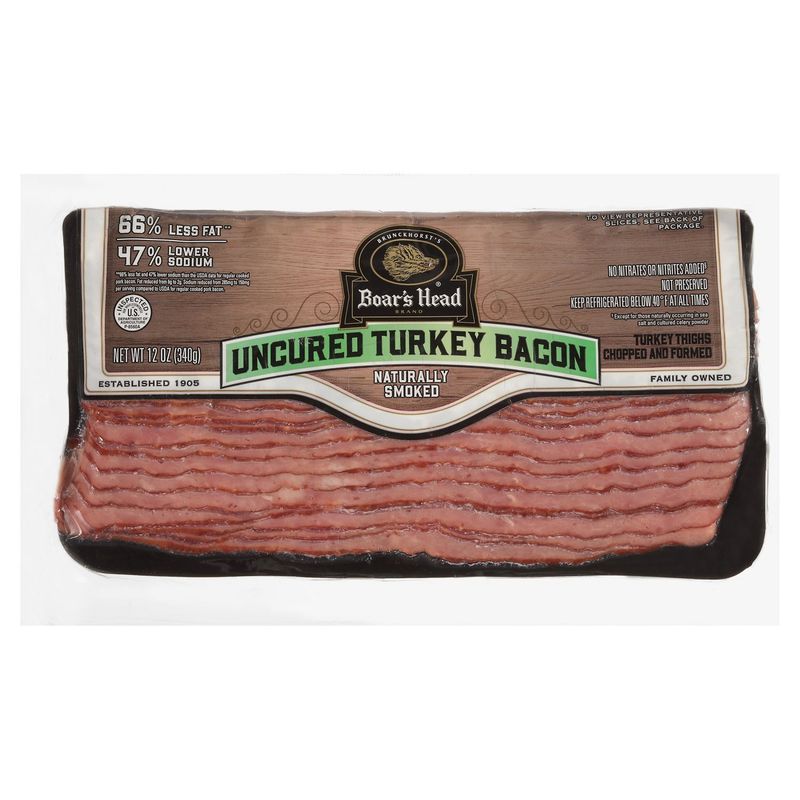 Boar's Head Uncured Turkey Bacon, 12 oz