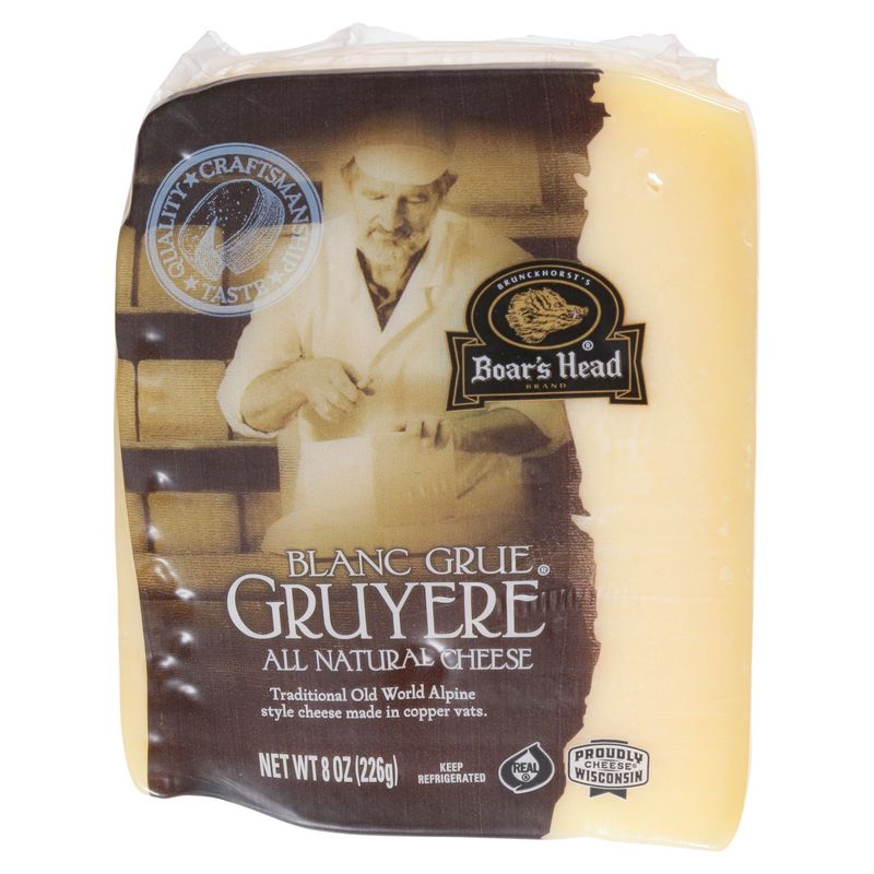 Boar's Head Blanc Grue Gruyere All Natural Cheese, 8 oz