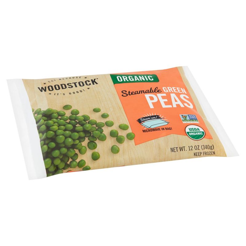 Woodstock Organic Steamable Green Peas, 12 oz