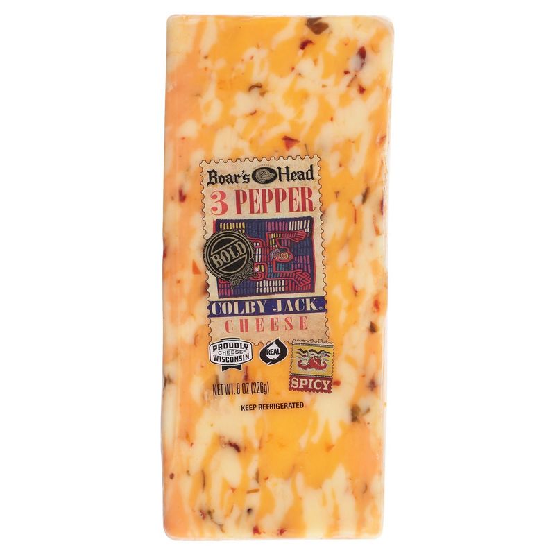 Boar's Head 3 Pepper Bold Spicy Colby Jack Cheese, 8 oz
