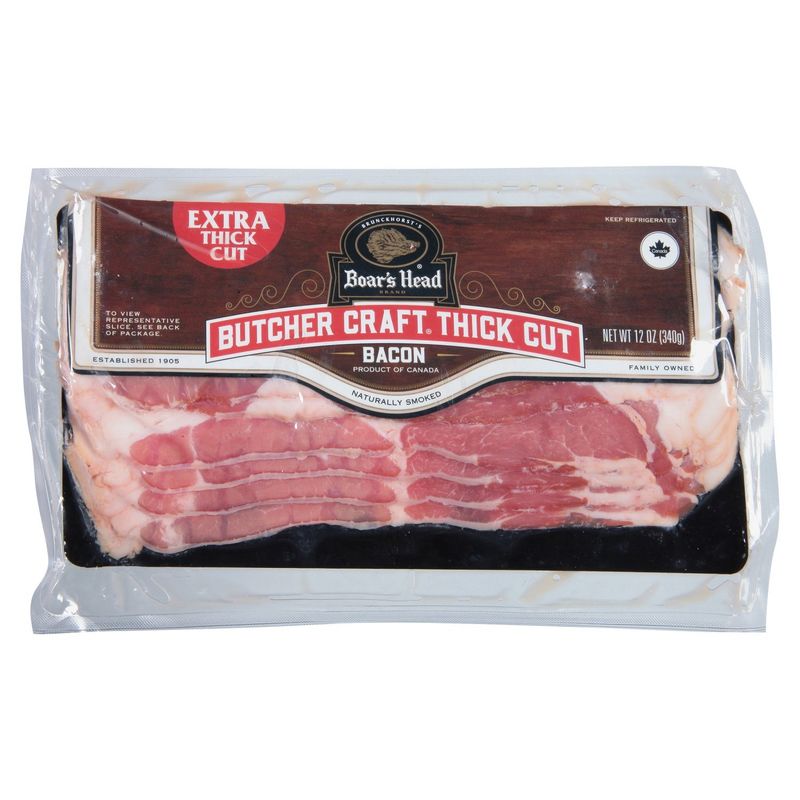 Boar's Head Butcher Craft Extra Thick Cut Bacon, 12 oz