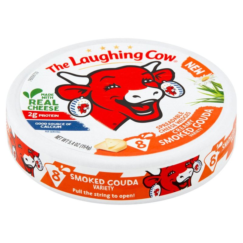 The Laughing Cow Creamy Smoked Gouda Variety Spreadable Cheese Wedges, 8 count, 5.4 oz