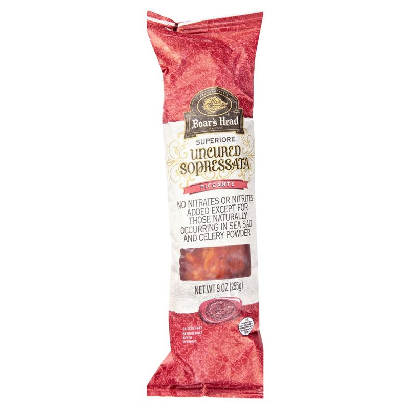 Boar's Head Superiore Piccante Uncured Sopressata, 9 oz