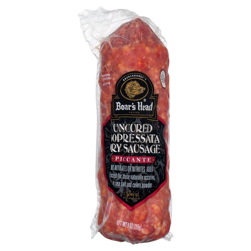 Boar's Head Spicy Piccante Uncured Sopressata Dry Sausage, 9 oz