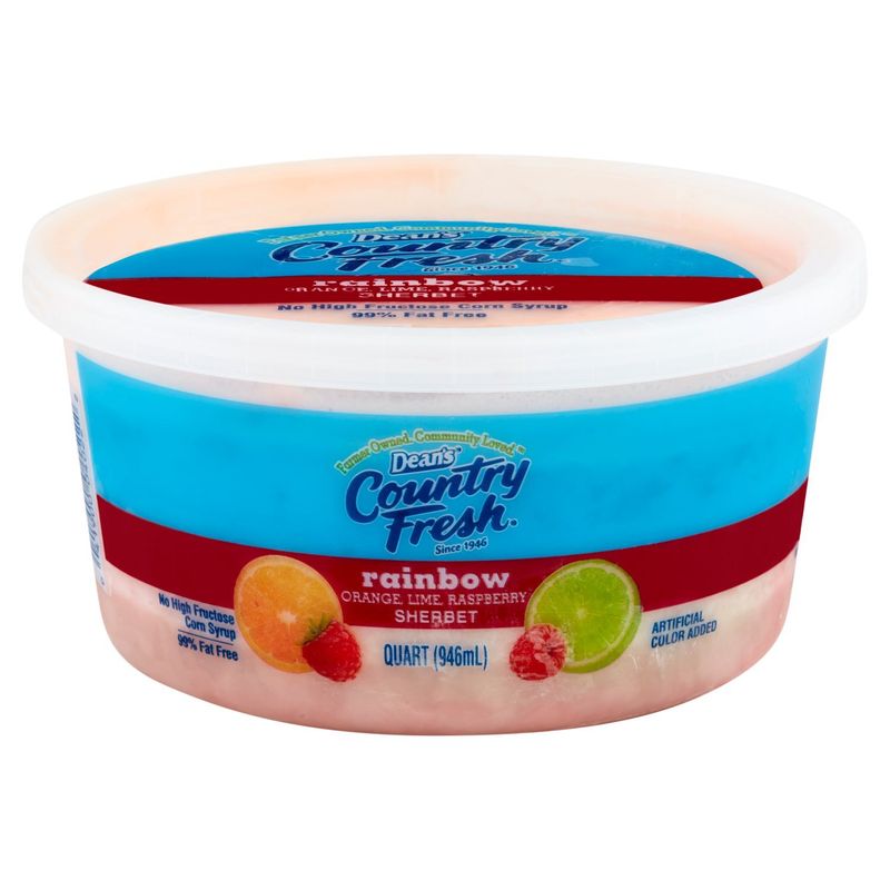 Dean's Country Fresh Rainbow Orange, Lime, Raspberry Sherbet, 1 quart