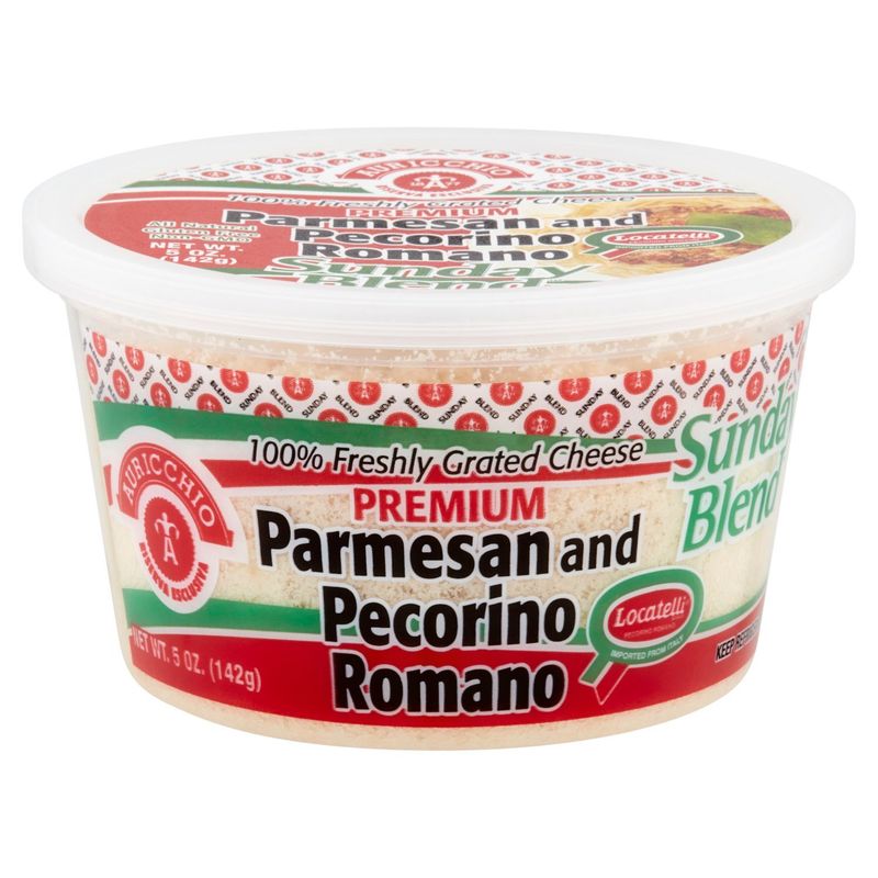 Auricchio Sunday Blend Premium Parmesan and Pecorino Romano Grated Cheese, 5 oz