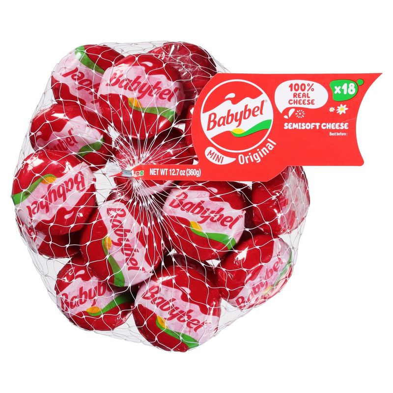 Babybel Original Mini Semisoft Cheese, 18 count, 12.7 oz