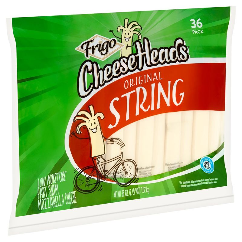 Frigo Cheese Heads Original Low Moisture Part Skim Mozzarella Cheese String, 36 count, 36 oz