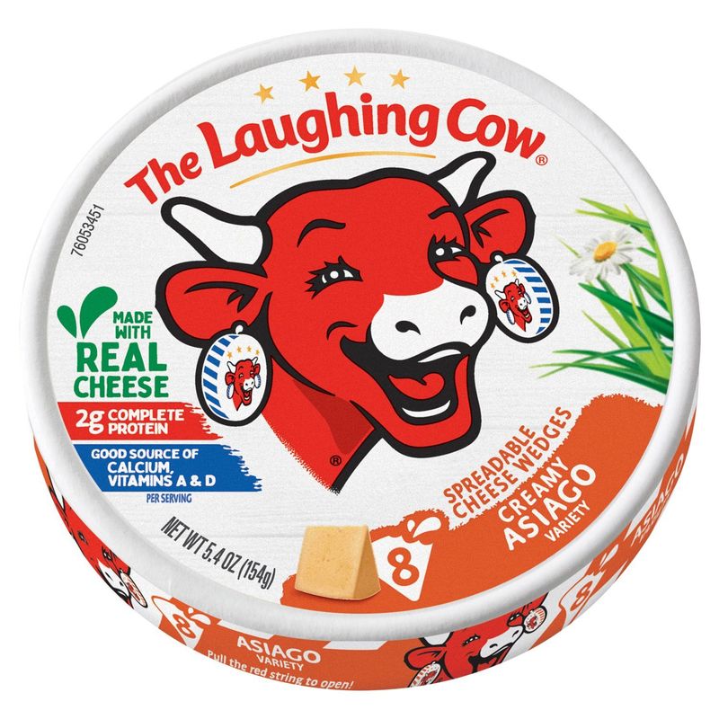 The Laughing Cow Creamy Asiago Variety Spreadable Cheese Wedges, 8 count, 5.4 oz