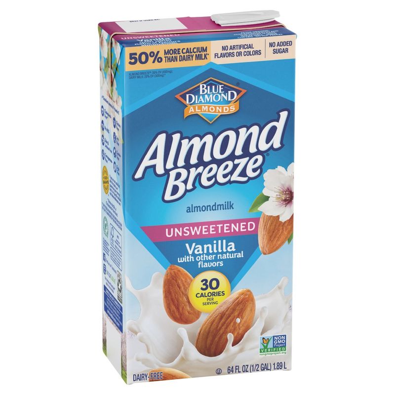 Blue Diamond Almonds Almond Breeze Unsweetened Vanilla Almondmilk, 64 fl oz