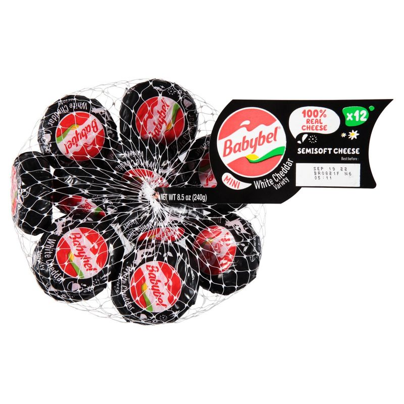 Babybel Mini White Cheddar Variety Semisoft Cheese, 12 count, 8.5 oz