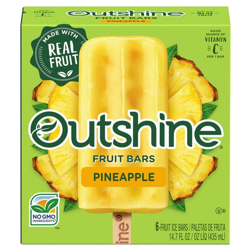 Outshine Pineapple Fruit Ice Bars, 6 count, 14.7 fl oz