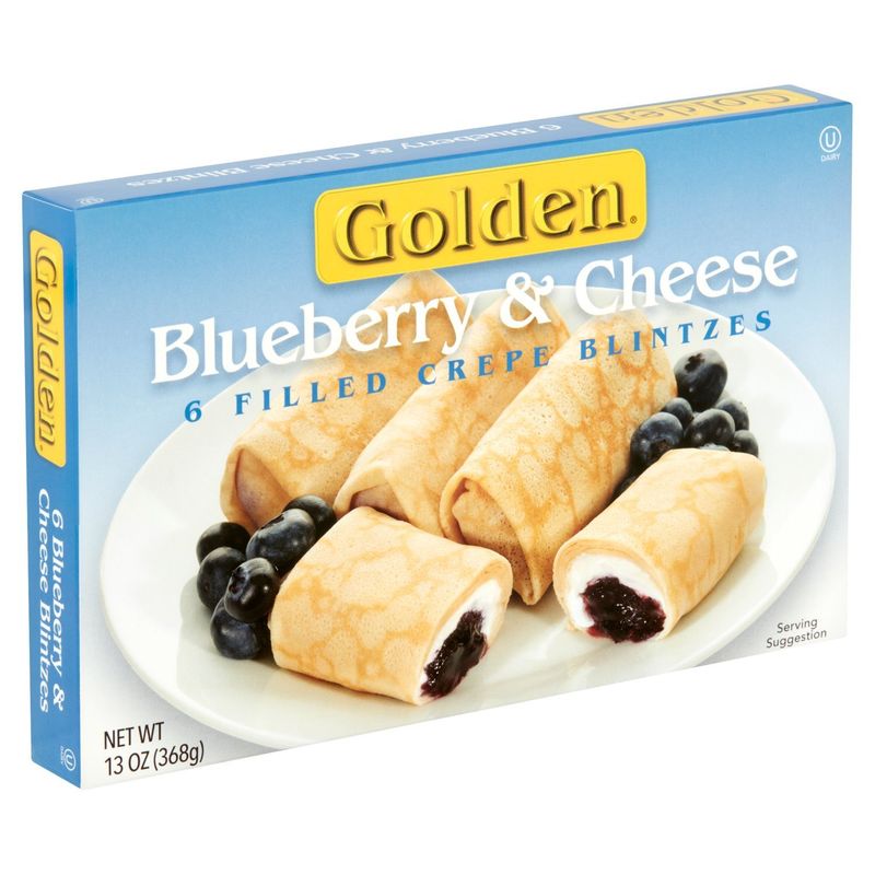 Golden Blueberry &amp; Cheese Filled Crepe Blintzes, 6 count, 13 oz