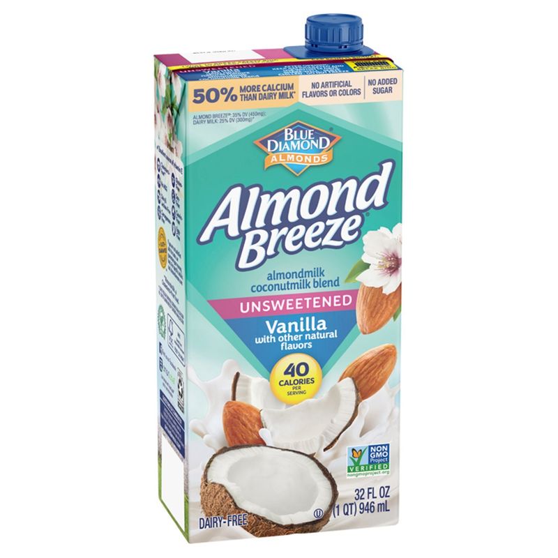 Blue Diamond Almonds Almond Breeze Unsweetened Vanilla Almond Coconutmilk Blend, 32 fl oz