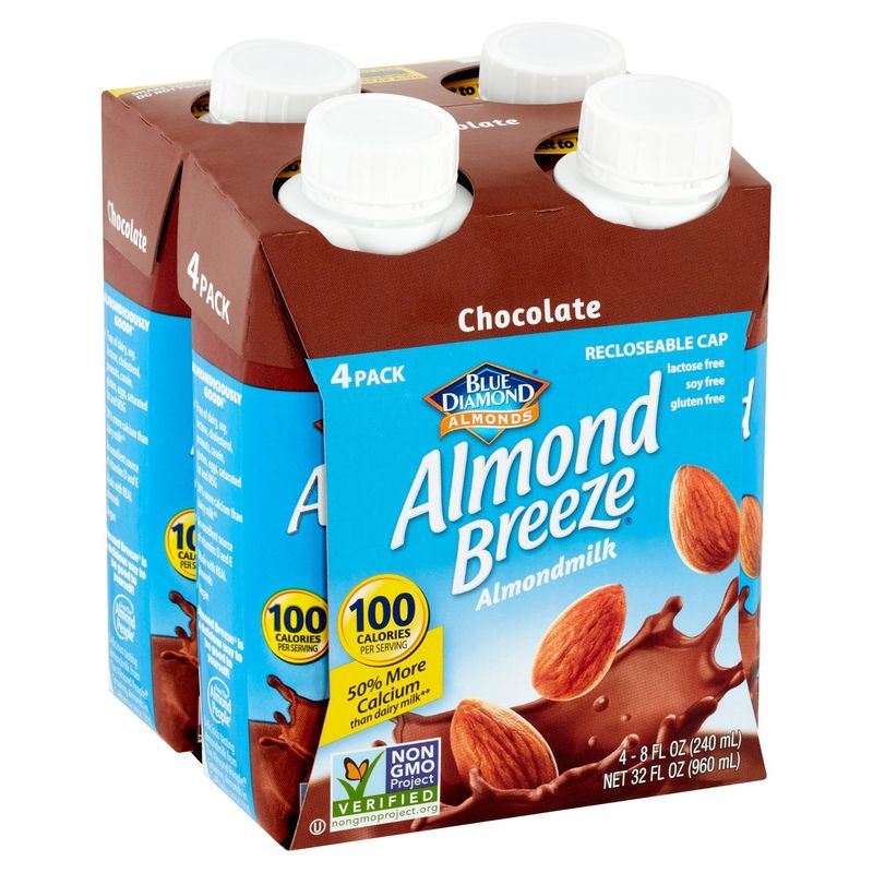 Blue Diamond Almonds Almond Breeze Chocolate Almondmilk, 8 fl oz, 4 count
