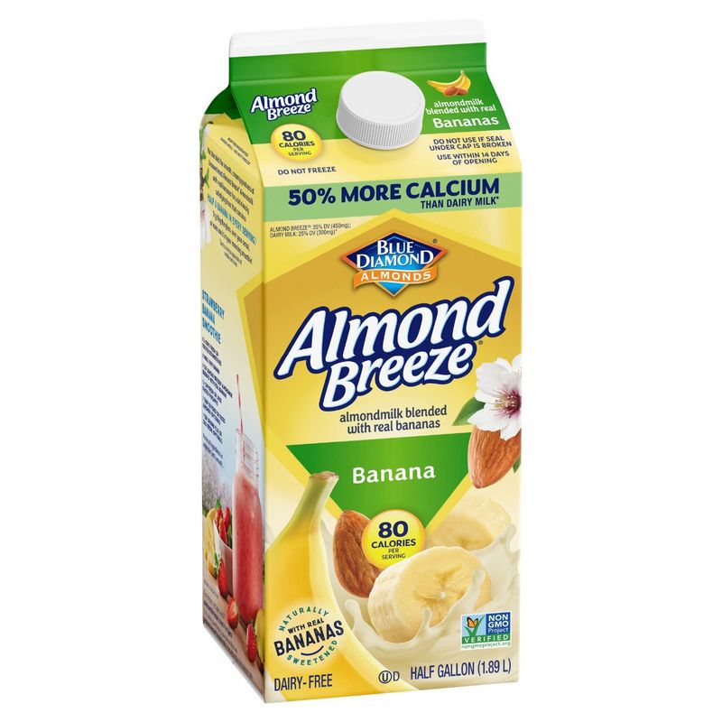 Blue Diamond Almonds Almond Breeze Banana Almondmilk, half gallon