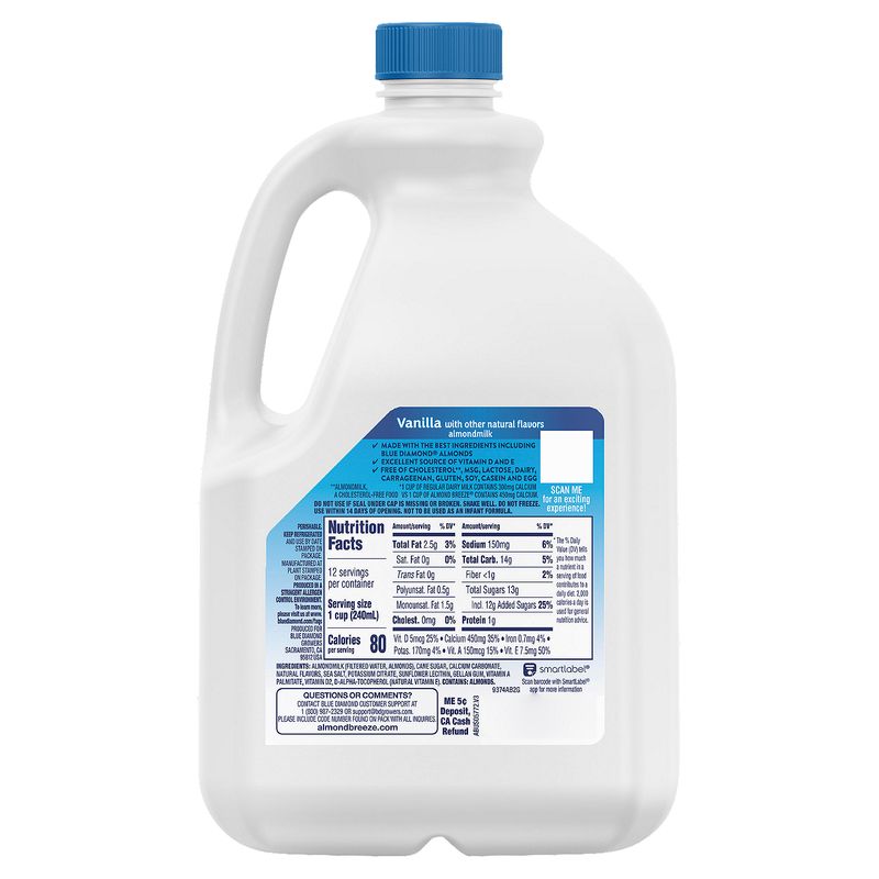 Blue Diamond Almonds Almond Breeze Vanilla Almondmilk, 96 fl oz