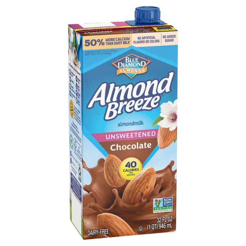 Blue Diamond Almonds Almond Breeze Unsweetened Chocolate Almondmilk, 32 fl oz