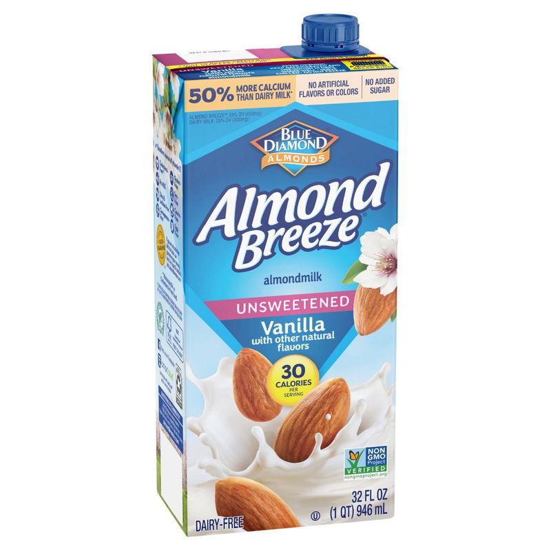 Blue Diamond Almonds Almond Breeze Unsweetened Vanilla Almondmilk, 32 fl oz