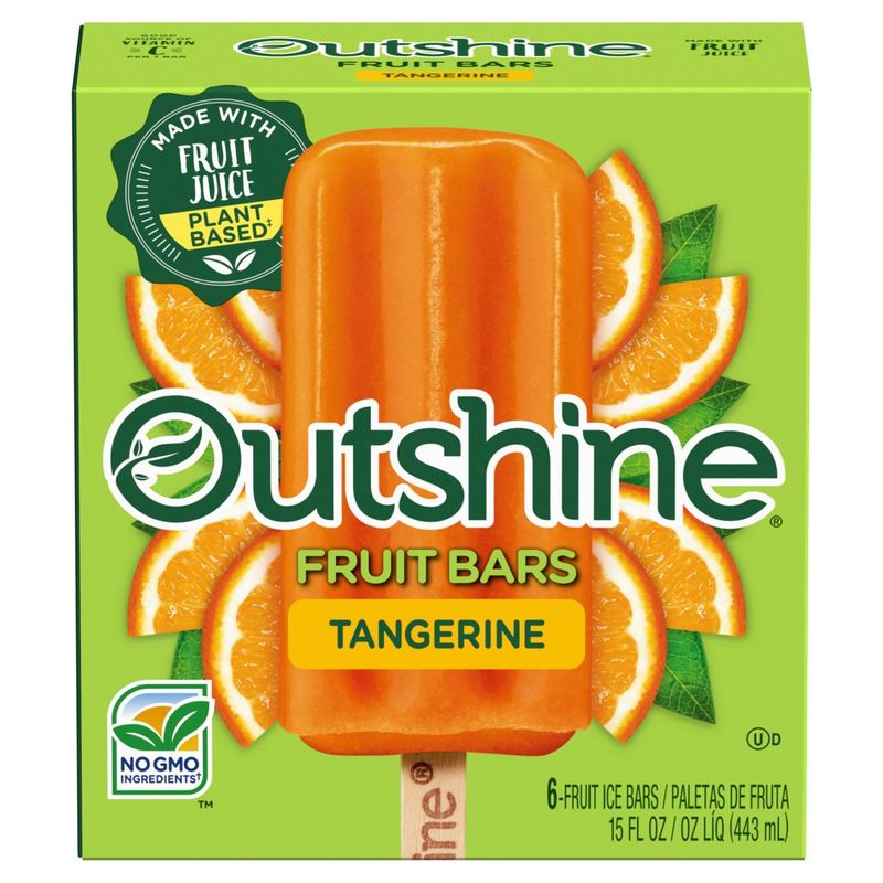 Outshine Tangerine Fruit Ice Bars, 6 count, 15 fl oz