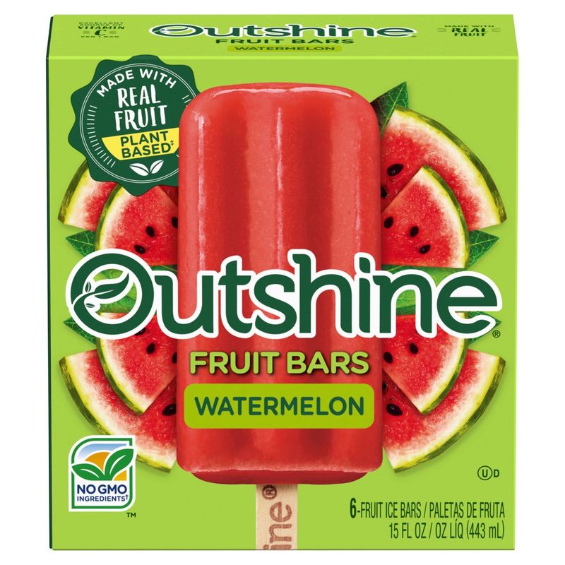 Outshine Watermelon Fruit Ice Bars, 6 count, 15 fl oz