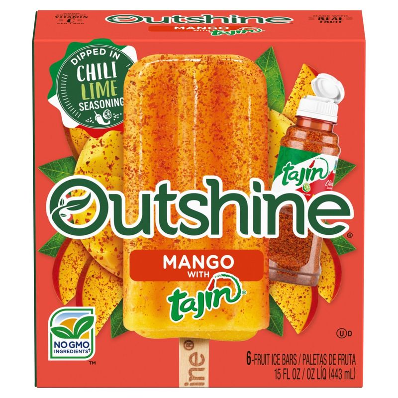 Outshine Mango with Tajin Fruit Ice Bars, 6 count, 15 fl oz