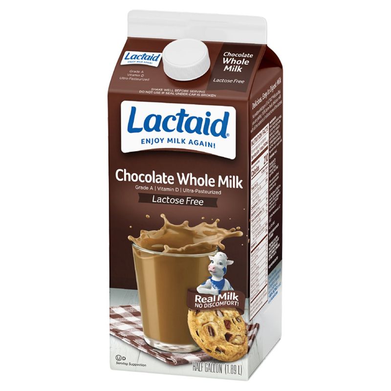 Lactaid Chocolate Whole Milk, half gallon