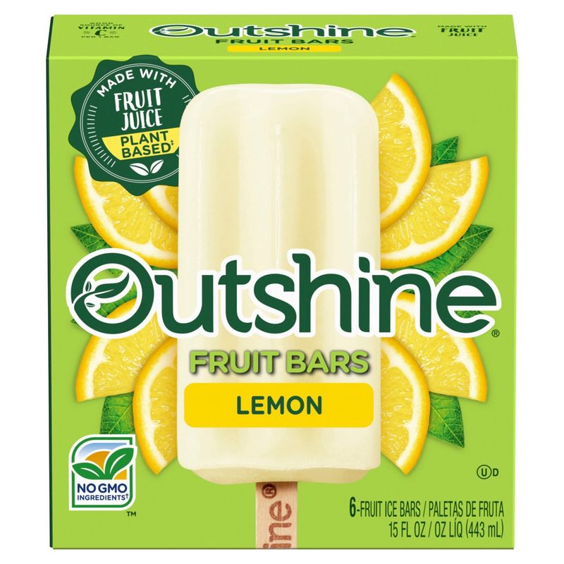 Outshine Lemon Fruit Ice Bars, 6 count, 15 fl oz