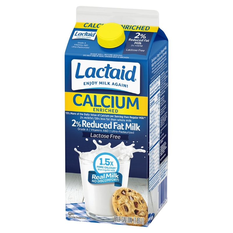 Lactaid Calcium Enriched 2% Reduced Fat Milk, 0.5 gallon