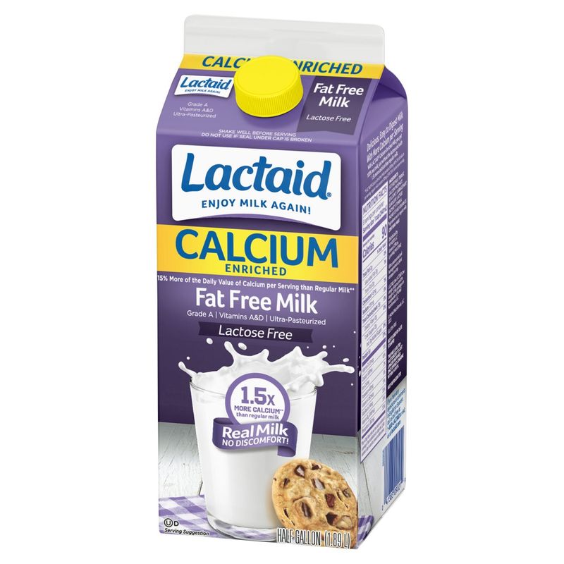 Lactaid Calcium Enriched Fat Free Milk, 0.5 gallon