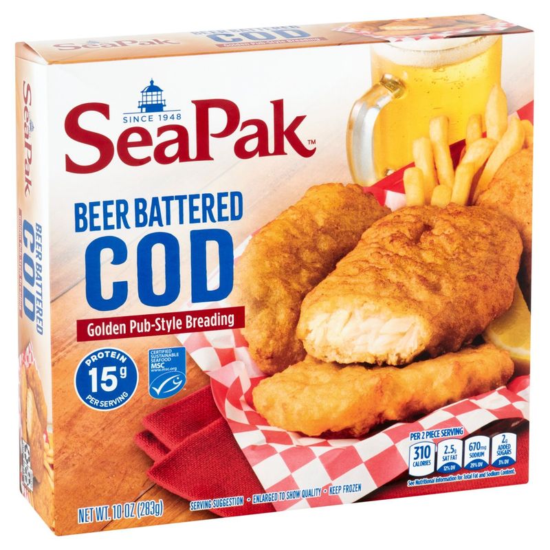 SeaPak Beer Battered Cod, 10 oz