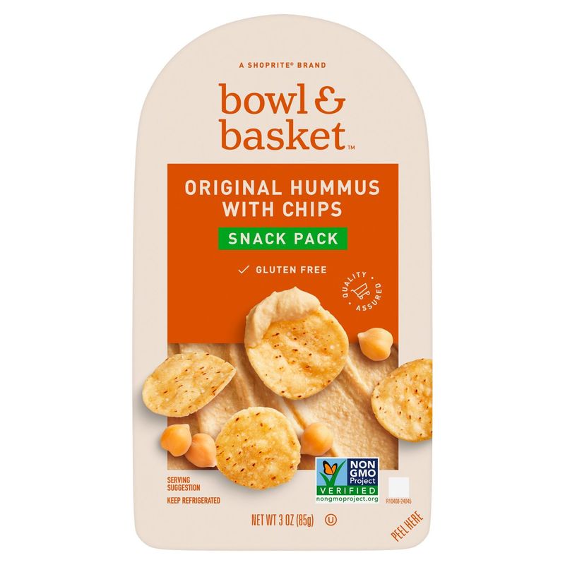 Bowl &amp; Basket Original Hummus with Chips Snack Pack, 3 oz