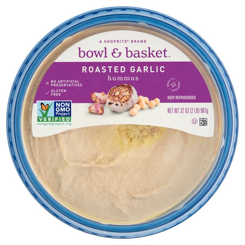 Bowl &amp; Basket Roasted Garlic Hummus, 32 oz