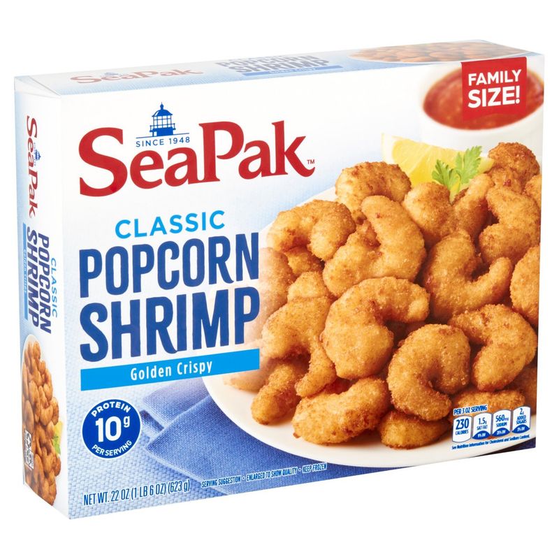 SeaPak Classic Golden Crispy Popcorn Shrimp Family Size, 22 oz