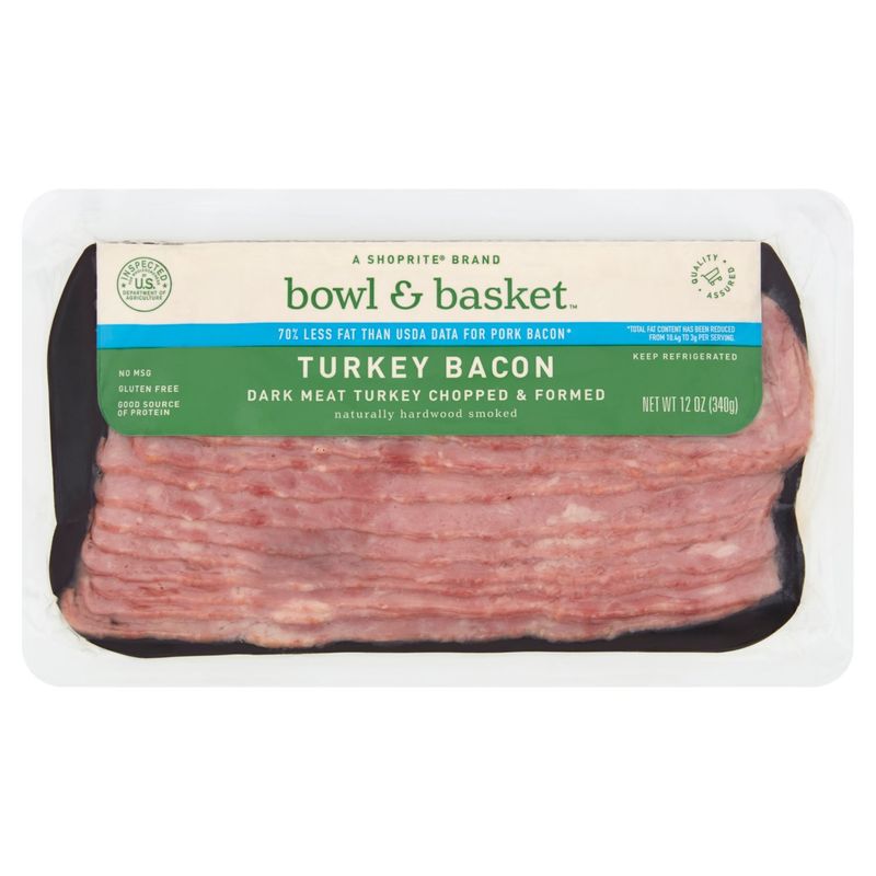 Bowl &amp; Basket Turkey Bacon, 12 oz