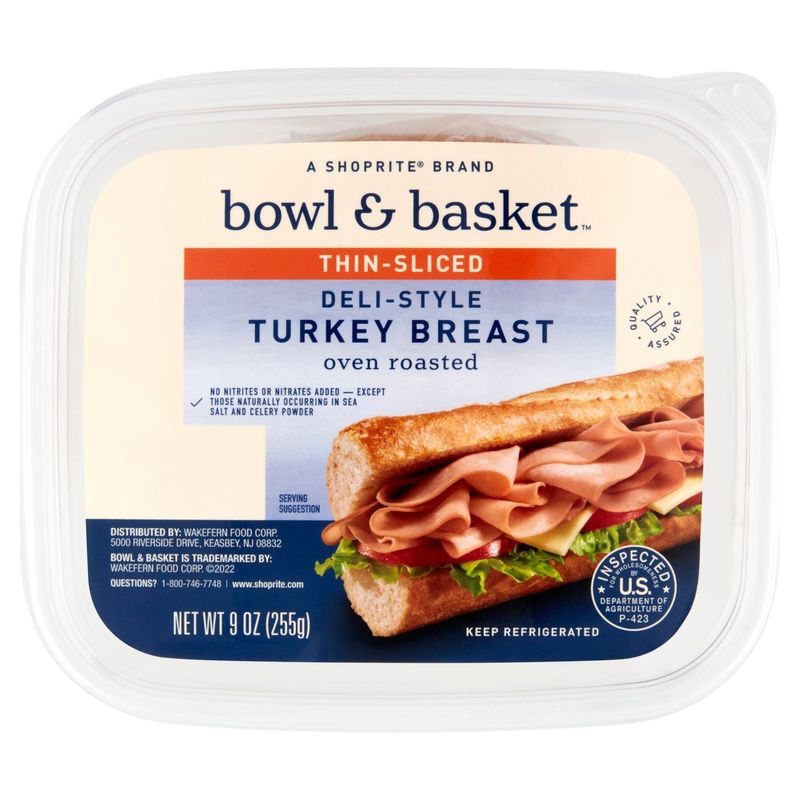 Bowl &amp; Basket Thin-Sliced Oven Roasted Deli-Style Turkey Breast, 9 oz