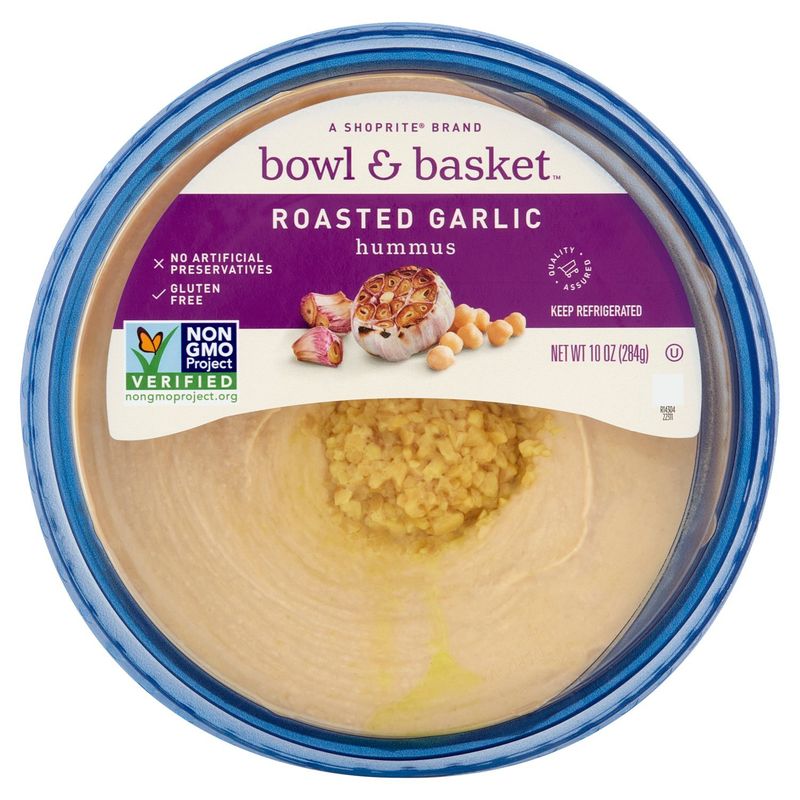 Bowl &amp; Basket Roasted Garlic Hummus, 10 oz