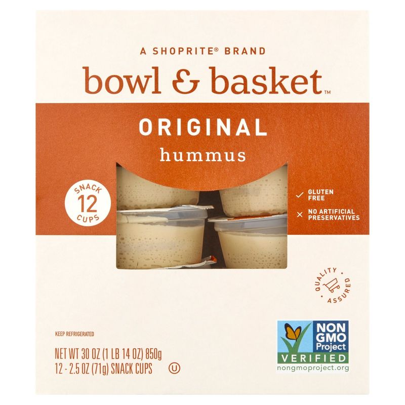 Bowl &amp; Basket Original Hummus, 2.5 oz, 12 count