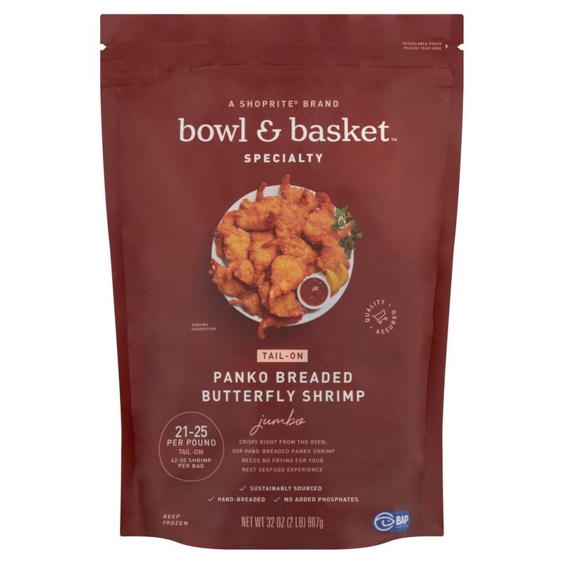 Bowl &amp; Basket Specialty Tail-On Jumbo Panko Breaded Butterfly Shrimp, 32 oz