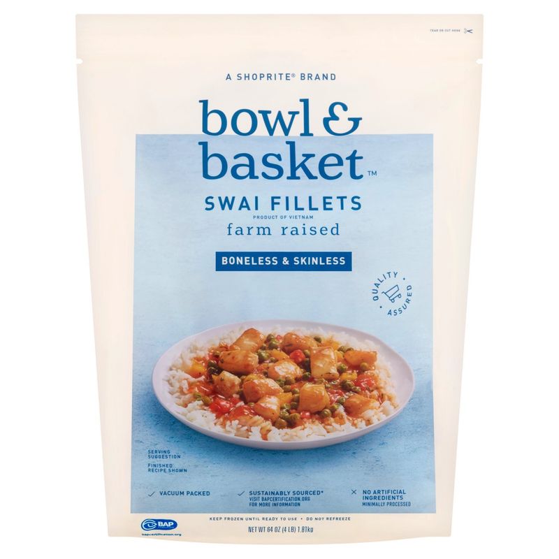 Bowl &amp; Basket Boneless &amp; Skinless Swai Fillets, 64 oz