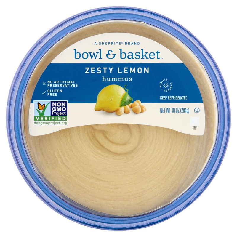 Bowl &amp; Basket Zesty Lemon Hummus, 10 oz