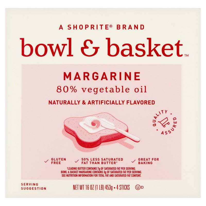 Bowl &amp; Basket 80% Vegetable Oil Margarine, 4 count, 16 oz
