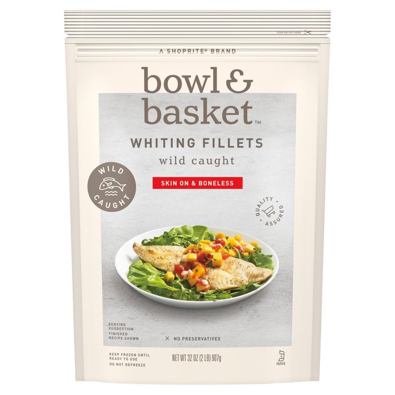 Bowl &amp; Basket Skin On &amp; Boneless Whiting Fillets, 32 oz